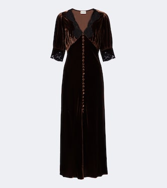 Midikleid Simone aus Samt mit Spitze | Rixo