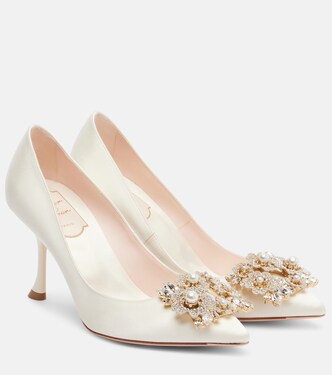 RV Bouquet 85 embellished satin pumps | Roger Vivier