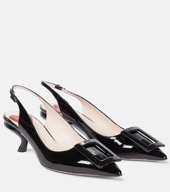 Virgule leather slingback pumps | Roger Vivier