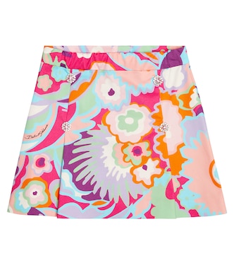 Jupe en coton mélangé à fleurs | Dolce&Gabbana Kids