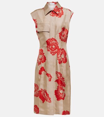 Robe midi en soie à fleurs | Ferragamo
