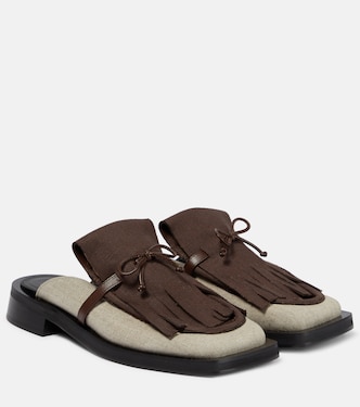 GIA/RHW Rosie 40 linen slippers | Gia Borghini