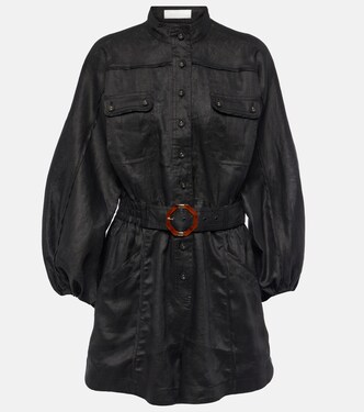 Belted linen playsuit | Zimmermann