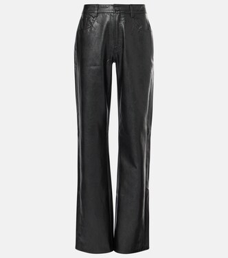 Gerade High-Rise-Hose Tess aus Lederimitat | 7 For All Mankind