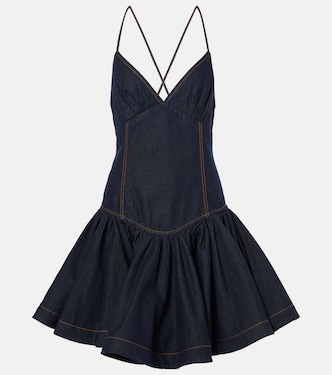Crush denim minidress | Zimmermann