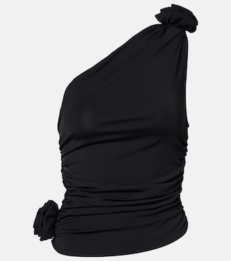 Floral-appliqué one-shoulder jersey top | Magda Butrym