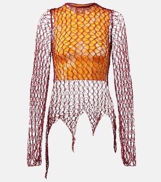 Open-knit sweater and printed crop top set | Etro