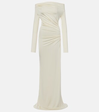 Draped off-shoulder jersey gown | Victoria Beckham