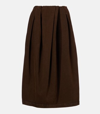 Draped denim midi skirt | Dries Van Noten