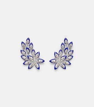 Petal 18kt white gold earrings with diamonds | Kamyen