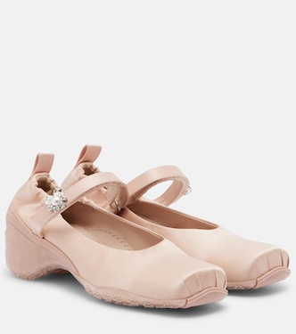 Verzierte Pumps Ballet Runner aus Satin | Simone Rocha
