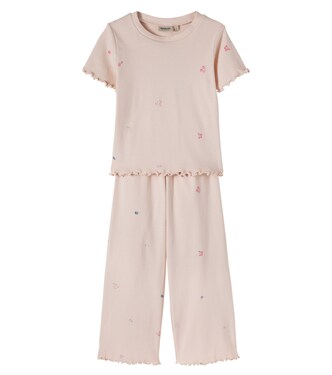 Set aus Top und Leggings aus Rippstrick | Wheat