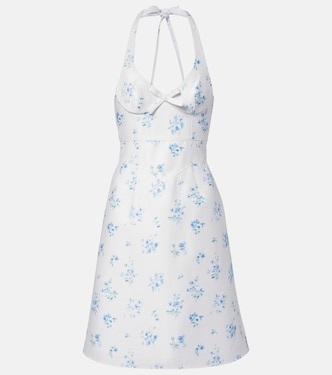 Floral halterneck cotton minidress | Shushu/Tong