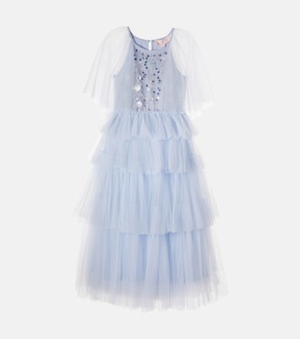 Flutter Cape embellished tiered tulle dress | Tutu Du Monde