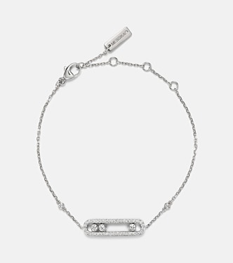 Baby Move 18kt white gold bracelet with diamonds | Messika