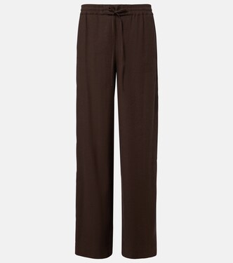 Linen and rayon-blend wide-leg pants | Vince