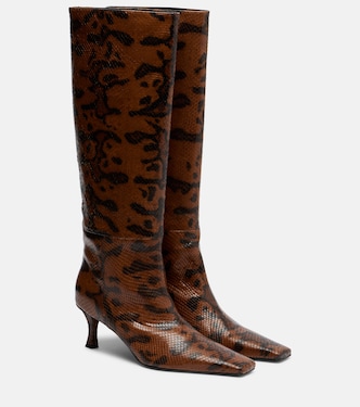 Snake-effect leather knee-high boots | Proenza Schouler