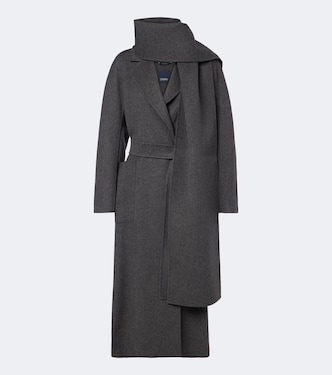 Scarf-detail virgin wool wrap coat | 'S Max Mara