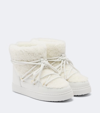 Curly shearling and leather snow boots | Inuikii