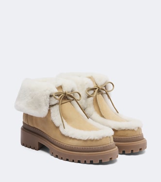 Shearling-lined suede ankle boots | Yves Salomon