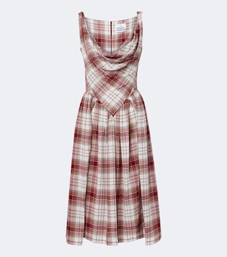 Sunday draped tartan crêpe midi dress | Vivienne Westwood