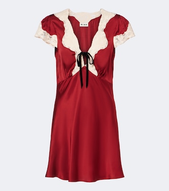 Lacie lace-trimmed satin minidress | Rixo