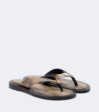 Marcelle snake-effect leather thong sandals | A.Emery
