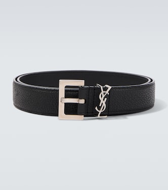 Slim grained leather belt | Saint Laurent