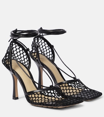 Stretch leather-trimmed mesh pumps | Bottega Veneta