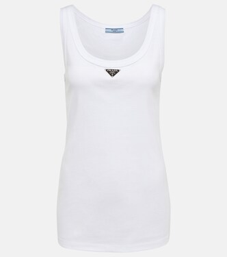 Logo cotton tank top | Prada
