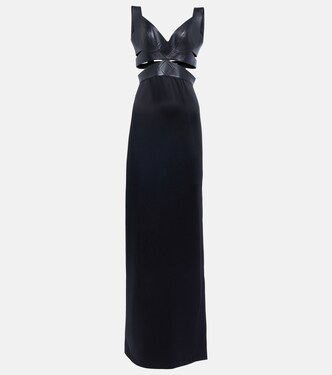 Leather-trimmed cutout gown | Alaïa