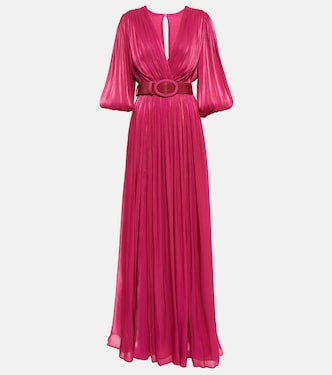 Mira pleated georgette gown | Costarellos