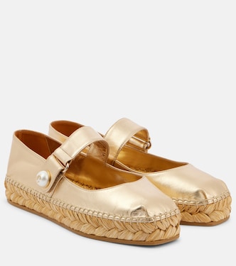 Espadrilles Fayence aus Metallic-Leder | Jimmy Choo