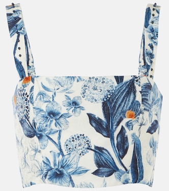 Cacao floral crop top | Agua by Agua Bendita