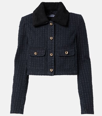 Embellished cropped denim jacket | Self-Portrait