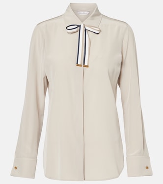 Apollo bow-detail silk crêpe blouse | Max Mara