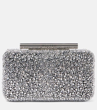 McQueen T-Bar crystal-embellished clutch | McQueen