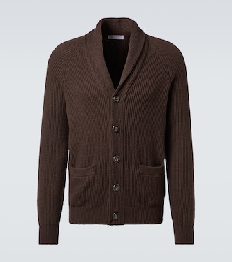 Cotton ribbed-knit cardigan | Brunello Cucinelli