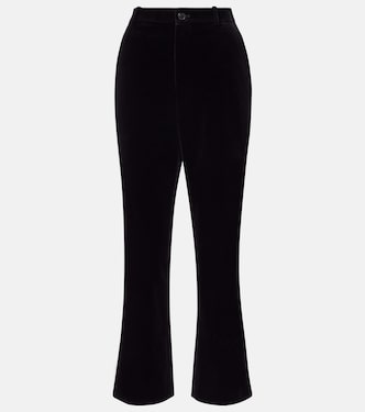 Cotton velvet cropped flared pants | Saint Laurent