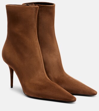 Ankle Boots Ashley 90 aus Veloursleder | Saint Laurent