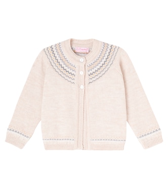Baby Lucino Fair Isle wool cardigan | La Coqueta