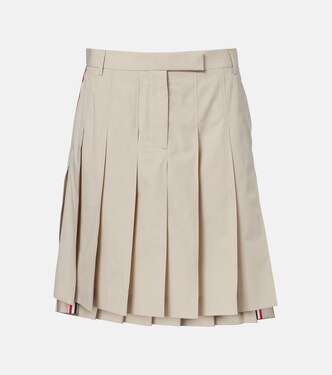 Pleated cotton twill miniskirt | Thom Browne