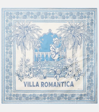 Foulard Villa Romantique imprimé en soie | Alémais