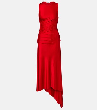 Twist ruched jersey midi dress | Victoria Beckham