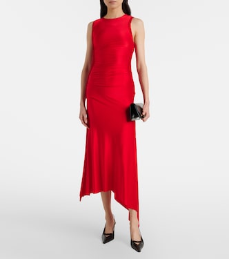 side ruched jersey midi dress Black Premium Jersey Ruched Side Maternity Bodycon Midi Dress