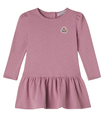 Logo cotton pointelle dress  | Moncler Enfant