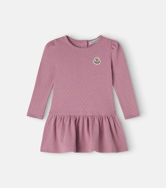 Bebé - Vestido de pointelle de algodón con logo  | Moncler Enfant