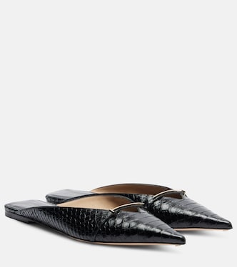 T Icon croc-effect leather sandals | Tom Ford