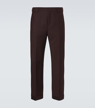 Cropped wool and mohair straight pants | Versace