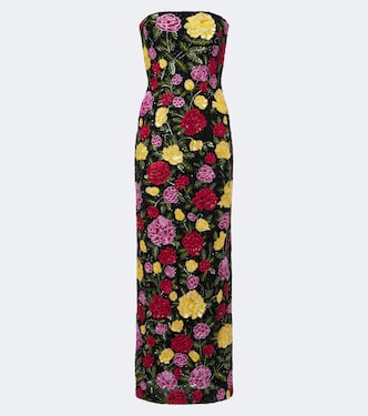 Sequined floral bustier gown | Là Fuori